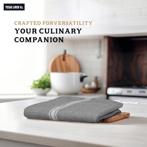 TEXAS LINEN CO. Cotton Kitchen Towels 6 Pack - 15 x 25 Inches - Highly