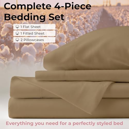 Sheets Full XL Size Bed Sheets-100% Long Staple Soft Egyptian Cotton