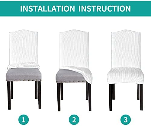 Dining Slipcover Modern Neutral Color Stripes Print Slipcovers for
