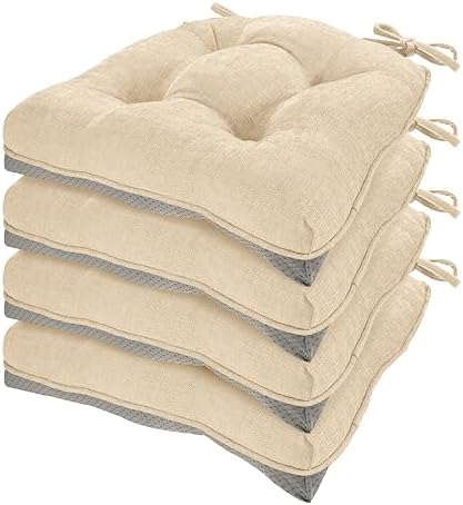 HARBOREST Chair Cushions for Dining Chairs Set of 4 - Chenille Tufted