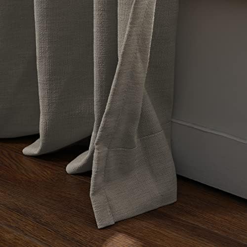 TWOPAGES Dark Gray Pinch Pleated Curtains 108 Inches Long for Living