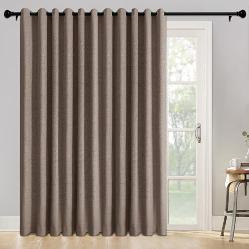 Fcosie Anti-Rust Nickel Grommet 100% Blackout Linen Look Curtains
