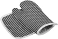 Quilted Cotton Terry Cloth Oven Mitt, Pot Holder Black Grey Line