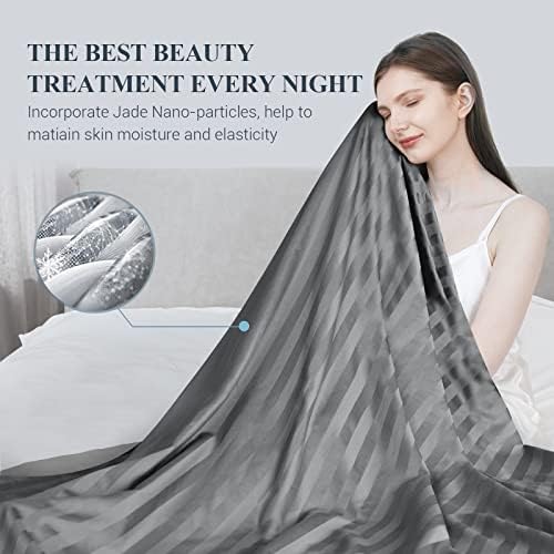 Elegear Cooling Blanket Stripe Gray 90" x 108" + Cooling Pillow Cases