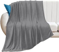 Flannel Fleece Plush Throw Blanket Grey Solid Color Throws Super Soft