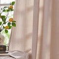 jinchan Taupe Linen Textured Curtains 84 Inch Long 2 Panels for Living