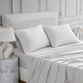 Linen Closet 4 Pcs 100% Cotton King Size Sheets Set, Light Gray, 400