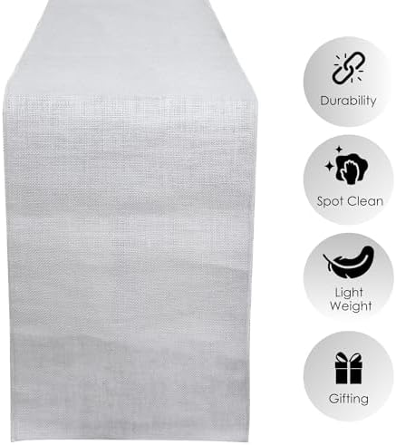 RAJRANG Jute Table Runner Long Rise Grey Burlap Table Runners for