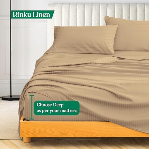 Genuine 600 Thread Count Egyptian Quality Cotton 4-Pieces Sheet Set