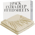 Hotel Quality Soft 2 Pack Queen Fitted Sheet Only 21 Inch Extra Deep