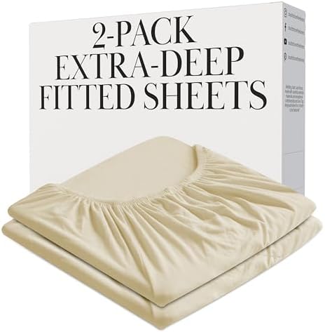 Hotel Quality Soft 2 Pack Queen Fitted Sheet Only 21 Inch Extra Deep