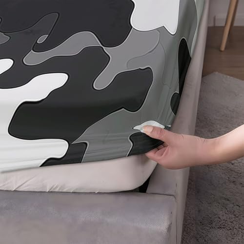 Fitted Sheet 3 Pieces Twin XL Size Camouflage Geometric Camouflage