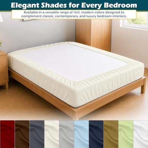 Full Size Fitted Sheet Soft Microfiber 15 Inch Deep Pocket, Ivory