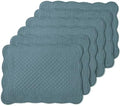 MABOZOO 100% Cotton Quilted Placemats Set of 6,Washable Cloth Table