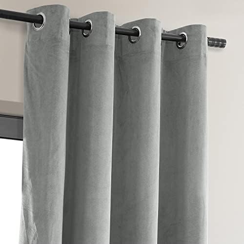 Signature Grommet Velvet Blackout Curtains (1Panel) 50W x 120L, Silver