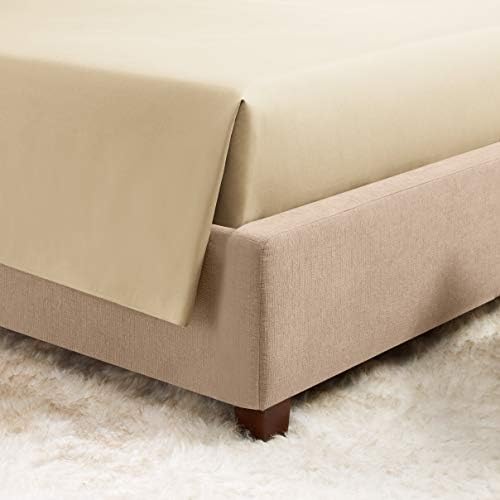 1 Piece Fitted Sheet 100% Long Staple Cotton Beige Cal-King Size Only