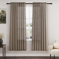 Nanspring Dark Taupe Semi Sheer Curtains 72 Inches Long 2 Panels Set