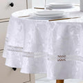 EHouseHome Heavy Duty Fabric Tablecloth with White