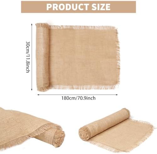 18 Pcs Burlap Table Runners Bulk 12 x 71 Inch Khaki Farmhouse Burlap
