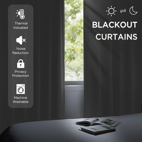 CUCRAF Blackout Curtains 63 inches Long 2 Panels Set for Bedroom