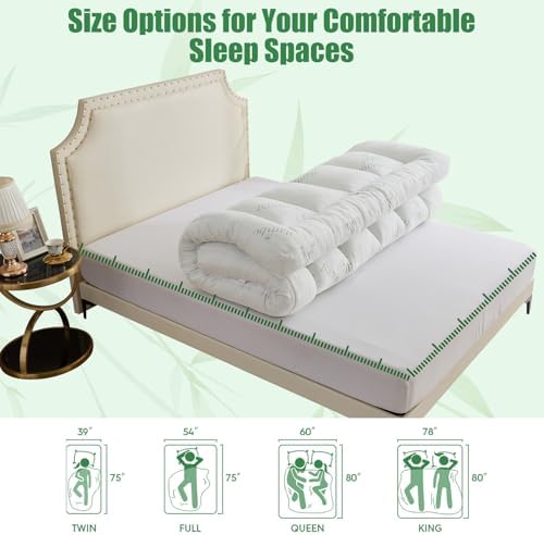 WhatsBedding 5 Inch Memory Foam Mattress Topper Queen for Back Pain