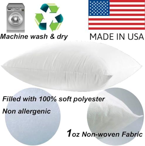 MSD 2 Pack Pillow Insert 20X20 Hypoallergenic Square Form Sham Stuffer