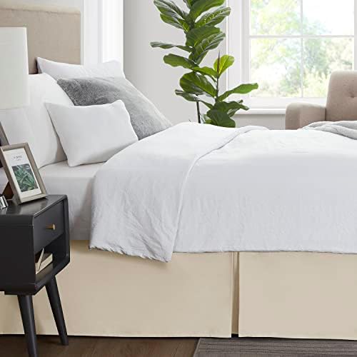 Bed Skirt 6" Drop Split Corner Tailored (King Size Ivory Solid)
