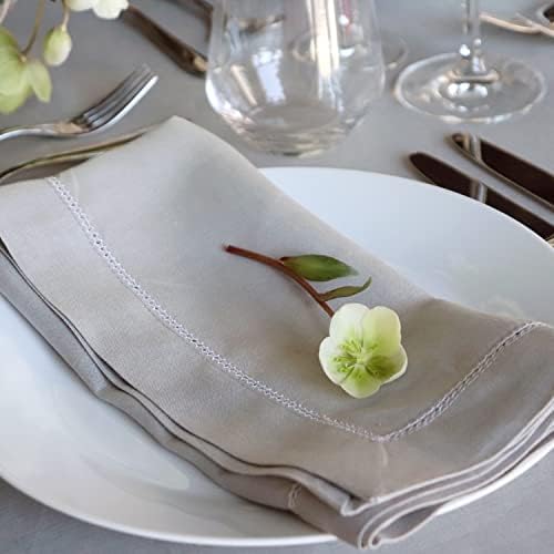 Huddleson Silver Grey Square Linen Tablecloth 72x72 Square Table Cloth