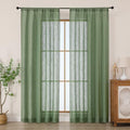 Chyhomenyc Semi Sheer Curtains 84 Inches Long 2 Panels Set, Light