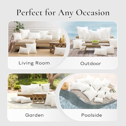Ashle 18X18 Pack of 4 Outdoor Pillows, Water-Resistant Pillow Inserts