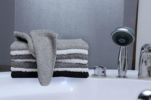 (2 Pack) 18-Pack Washcloth Bundle, Grey Multi