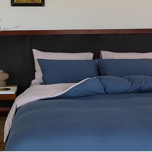 Long-Staple Cotton Duvet Cover Queen Size Set Ultra Soft Knitted