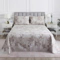 Gray-Beige Boho Floral Percale Sheets Queen Size Deep Pocket, 4Pcs