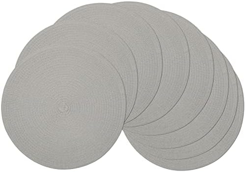 SHACOS Round Braided Placemats Set of 8 Washable Fabric Heat Resistant