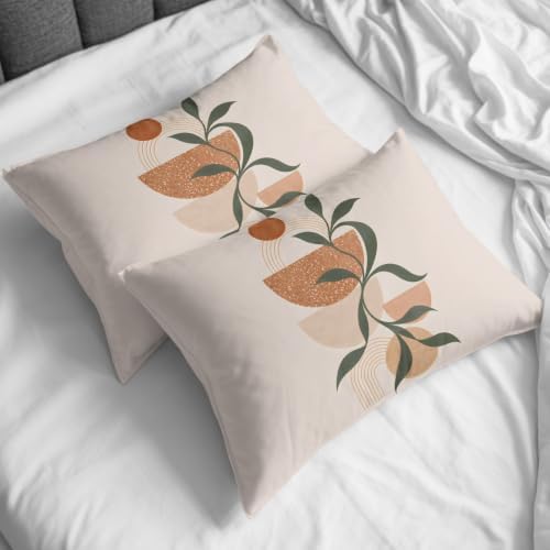 Middle Century Boho Duvet Cover Queen Size, Bohemian Abstract Modern