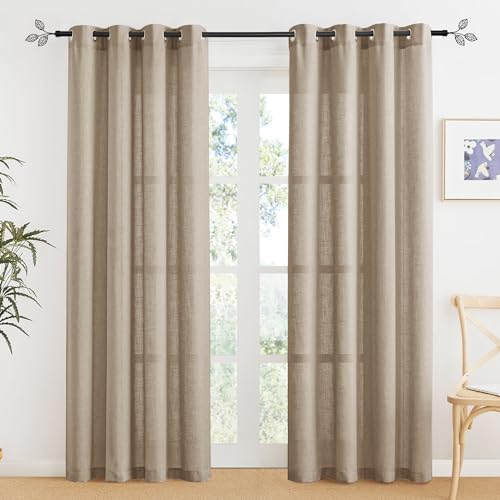 RYB HOME Sheer Curtains 84 inches Length for Living Room Bedroom