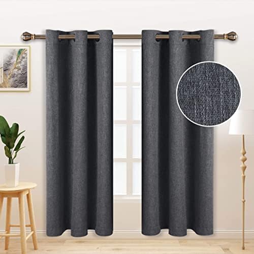 LORDTEX Linen Look Textured Blackout Curtains with Thermal Insulated