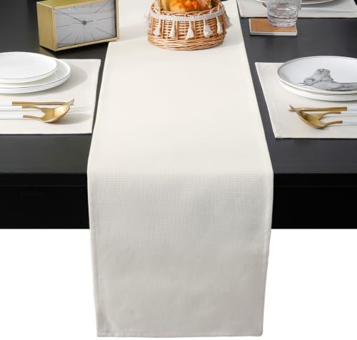 Solid Begin Table Runner and Placemats Set of 4 Classic Minimalist