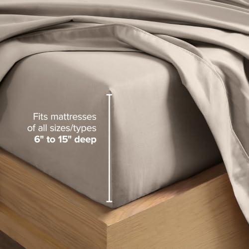 Bare Home Queen Sheet Set - 1800 Ultra-Soft (Queen, Khaki)