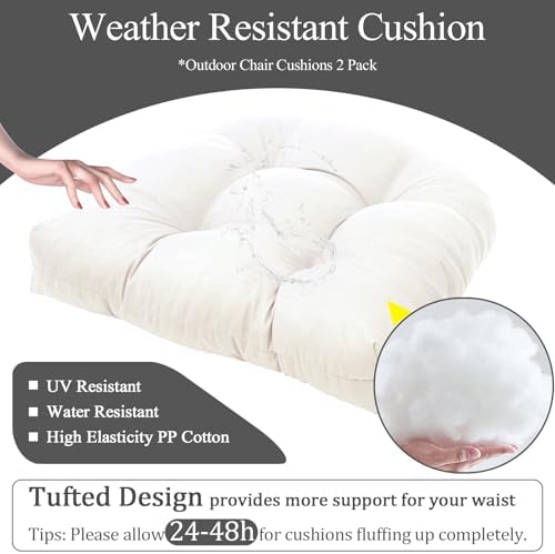 MTMR Outdoor Chair Cushions Set of 2, Patio Furniture Seat Pads