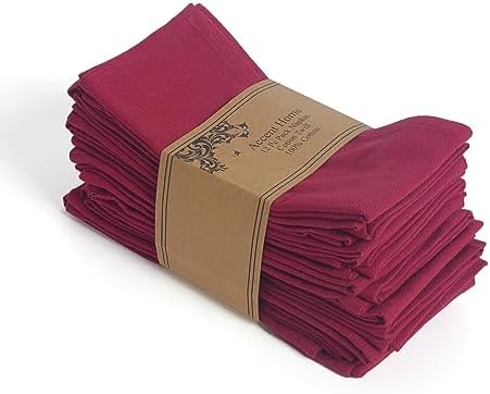 ACCENTHOME Accent Home 100% Cotton Napkins, Delicate Cloth Napkins for