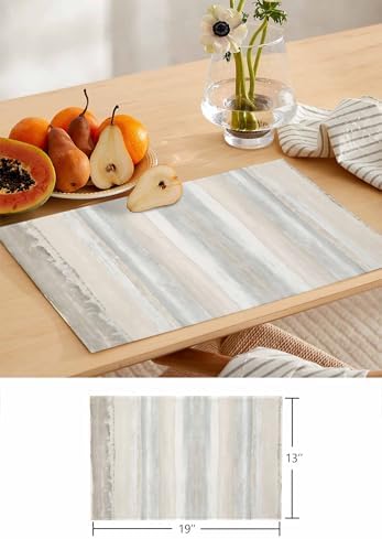 Beige Ombre Table Runner and Placemats for Dining Table, Burlap Coffee