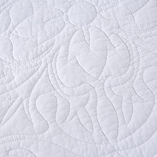 WINLIFE 100% Cotton Quilted Pillow Sham Floral Printed Pillow Cover