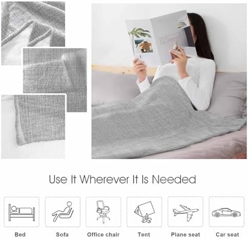 Solid Color Gray Flannel Throw Blanket Fleece Blankets,Vintage Linen