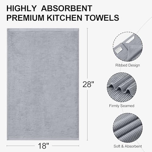 Homaxy 100% Cotton 6 Pack Waffle Weave Kitchen Towels 12 x 12 Inches