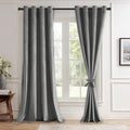JIUZHEN Grey Velvet Blackout Curtains 120 Inch for Living Room/Bedroom