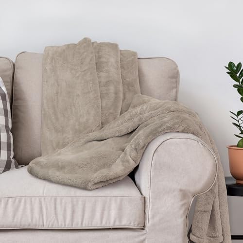 DEZ FURNISHINGS Ultra Soft Plush Fleece Throw Blanket, Double Sided