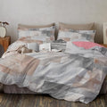 Beige and grey geometric pattern Bedding,King size Duvet Cover with 2