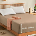 Manyshofu Taupe Cal King Extra Deep Fitted Sheet, 24 Inch Pocket