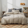 Luxlovery Khaki Comforter Set King Cream Coffee Bedding Comforter Dark